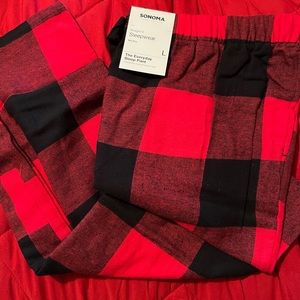 Ladies Sonoma pajama pants, Red/black, size L, NWT